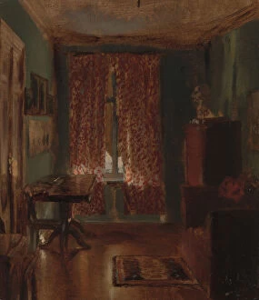 Adolf Von Collection: The Artists Sitting Room in Ritterstrasse, 1851. Creator: Adolph Menzel