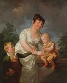 Aleksander Lauréus Prints: The Artist's Stepmother Mariana Juliana Lauréus and Her Two Sons