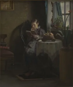 Ancher Michael Peter Prints: The Artist's Wife Reading, 1881. Creator: Michael Peter Ancher