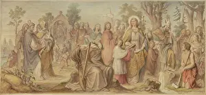 Holy Prints: The Arts Being Introduced to Germany by Christianity, c1855. Creator: Philipp Veit