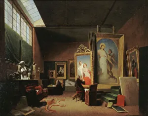 Tableau Prints: Ary Scheffer's workshop, rue Chaptal, 1851. Creator: Arie Johannes Lamme