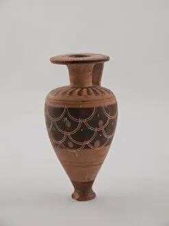 Terracotta Collection: Aryballos (Container for Oil), 625-600 BCE. Creator: Unknown