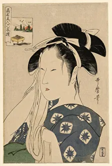 The Asahiya Widow, from the series “Renowned Beauties Likened to the Six Immortal... c. 1795/96. Creator: Kitagawa Utamaro