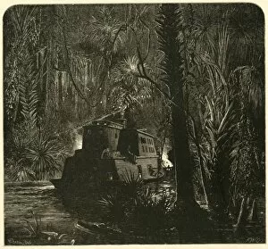 Ascending the Ocklawaha River at Night, 1872. Creator: Frederick William Quartley