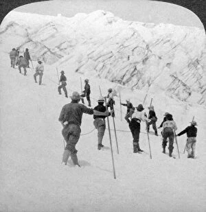 Mountaineer Gallery: Ascending a steep snowfield, Stevens Glacier, Mount Rainier, Washington