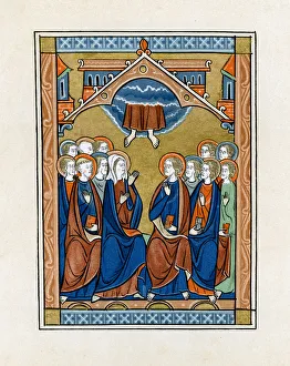 George F Warner Prints: The Ascension, 1250-1260