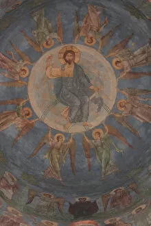 Ancient Russian Frescos Gallery: The Ascension of Christ, 12th century. Artist: Ancient Russian frescos