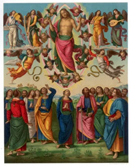 Pietro Perugino Gallery: The Ascension of Christ, 1496-1498 (1870). Artist: Franz Kellerhoven