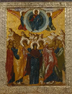 Images Dated 20th June 2013: The Ascension of Christ, 1497. Artist: Russian icon