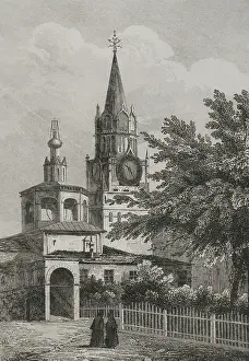 The Ascension Convent, Moscow, Russia, 1839. Creator: Augustin Francois Lemaitre