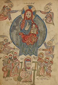 Ascension Prints: The Ascension; Gospel Book, 1386. Creator: Unknown
