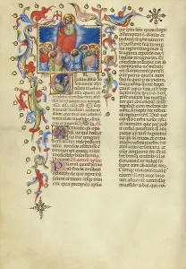 Ascension Prints: The Ascension: Initial V: Two Apostles; Missal