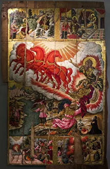 Elias Prints: The Ascension of the Prophet Elijah with scenes from his life