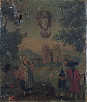 Ascent Prints: Ascent of an aerostat, around 1783, between 1778 and 1788. Creator: Unknown
