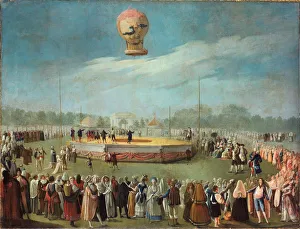 Balloonist Prints: Ascent of a Balloon in the Presence of the Court of Charles IV