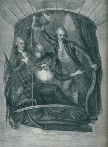 Balloonist Prints: The Ascent of Vincent Lunardi, accompanied by Mrs. Sage and Mr. Biggin, 1785, (1910)