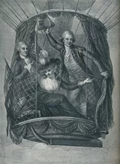 Balloonist Collection: The Ascent of Vincent Lunardi, accompanied by Mrs. Sage and Mr. Biggin, 1785, (1910)