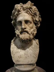 Aesculapius Collection: Asclepius, god of medicine and healing. (Roman copy of Greek statue by Phyromachos), 2th century BC
