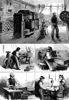 Mechanisation Prints: The Ashantee Expedition: making the bullets at Woolwich Arsenal, 1873. Creator: Unknown