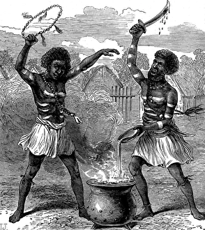 Shamanism Prints: Ashantee Sketches: priests or magicians invoking the national deities
