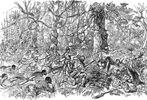 Africans Prints: The Ashantee War: advancing on Coomassie