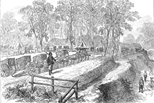 Africans Prints: The Ashantee War: artillery park in the camp at Prah-Su