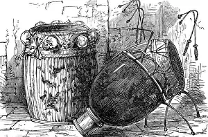 Henry Stanley Prints: Ashantee war drums, 1874. Creator: Unknown