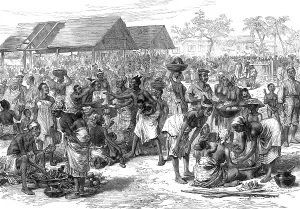 Africans Prints: The Ashantee War: general market