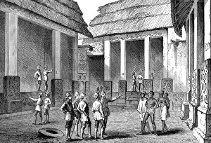 Africans Prints: The Ashantee War: interior of Adansi chief's palace