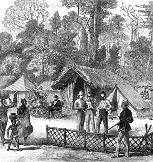 Henry Stanley Prints: The Ashantee War: newspaper correspondents quarters in the camp at Prah-Su