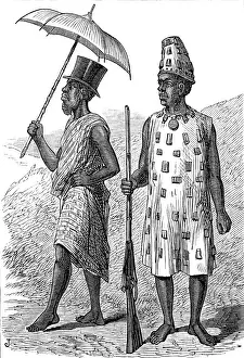 Ghanaian Prints: The Ashantee War - sketches by our special artist: an elder of the people and a warrior
