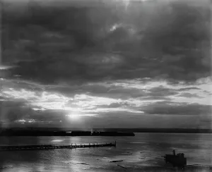 Dry Plate Negative Prints: Ashland, sunset across the river, between 1880 and 1899. Creator: Unknown