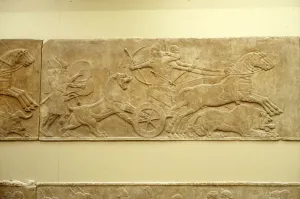 Nineveh Prints: Ashurnasirpal II killing lions, c645 BC-635 BC