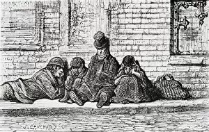 Homeless Collection: Asleep in the Streets, 1872. Creator: Gustave Doré