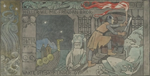 Gerhard Morgenstjerne Munthe Prints: Asmund at the Gate in the Mountain, Between 1902 and 1904. Creator: Gerhard Munthe