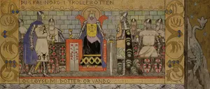 Gerhard Morgenstjerne Munthe Prints: Asmund in the King's Hall, probably 1902-1904. Creator: Gerhard Munthe