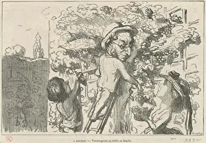 Trellis Prints: A asniéres, 19th century. Creator: Honore Daumier