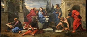 Alcibiades Gallery: Aspasia surrounded by Greek philosophers. Artist: Corneille, Michel, the Younger (1642-1708)