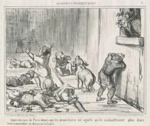 Tenants Prints: Aspect des rues de Paris depuis... 19th century. Creator: Honore Daumier