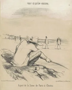 Aspect de la Seine de Paris a chatou, 19th century. Creator: Honore Daumier