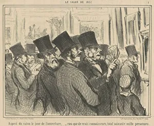 Salon Prints: Aspect de salon le jour de l'ouverture... 19th century. Creator: Honore Daumier