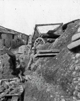 Barricade Prints: Aspects du champ de bataille de Verdun; Tranchee et barricade a la lisiere du village de