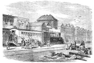 Gold Rush Prints: Aspinwall, Central America: the train starting for Panama, 1865. Creator: Unknown