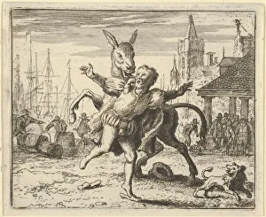 Allart Van Gallery: The Ass, Jealous of the Attention the Dog Is Getting From His Master, Looks to Imitate