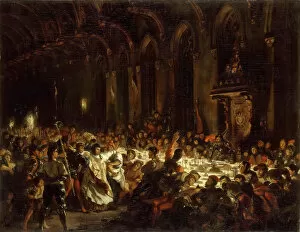 The Assassination of the Bishop of Liege. Artist: Delacroix, Eugene (1798-1863)