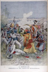 Brandishing Prints: Assassination of the european consuls, Djeddah, 1895. Artist: Henri Meyer