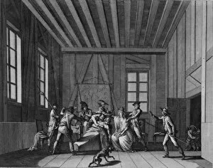 Bloody Regime Gallery: The Assassination of Jean-Paul Marat, c. 1795. Artist: Berthault, Pierre Gabriel (1748-1819)