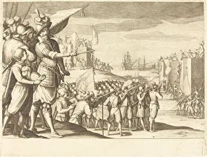 Assault on Two Fortresses, c. 1614. Creator: Jacques Callot