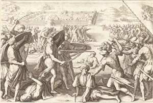 De Medici Ferdinando I Gallery: Assault on the Outer Forts of Bone, c. 1614. Creator: Jacques Callot