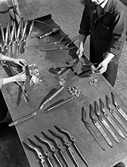 Assembling Gallery: Assembling garden shears, Sheffield, South Yorkshire, 1965. Artist: Michael Walters
